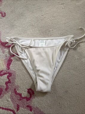 wild fable Cream Ribbed Tie-Side Bikini Bottom